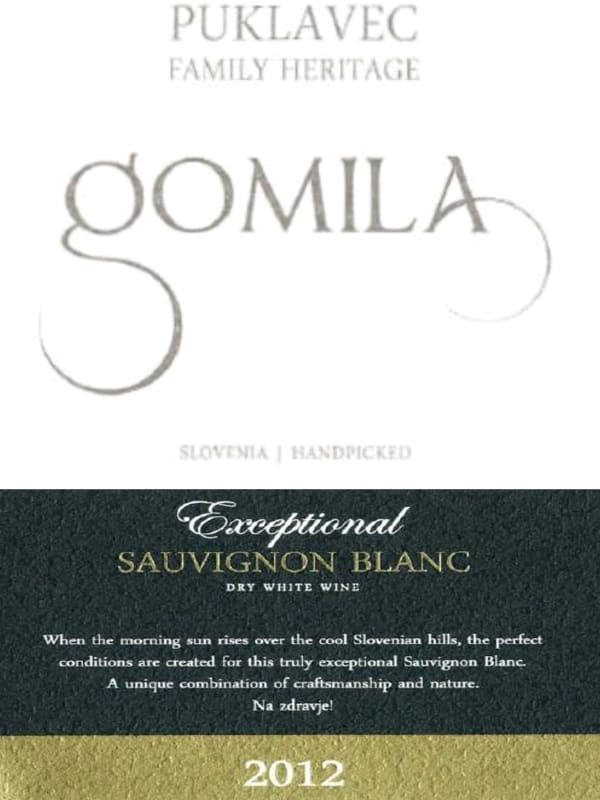Gomila Exceptional Sauvignon Blanc 2012 Front Label
