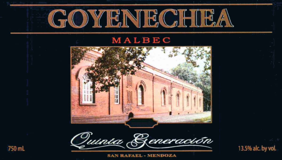 Goyenechea Quinta Generacion Malbec 2012 Front Label