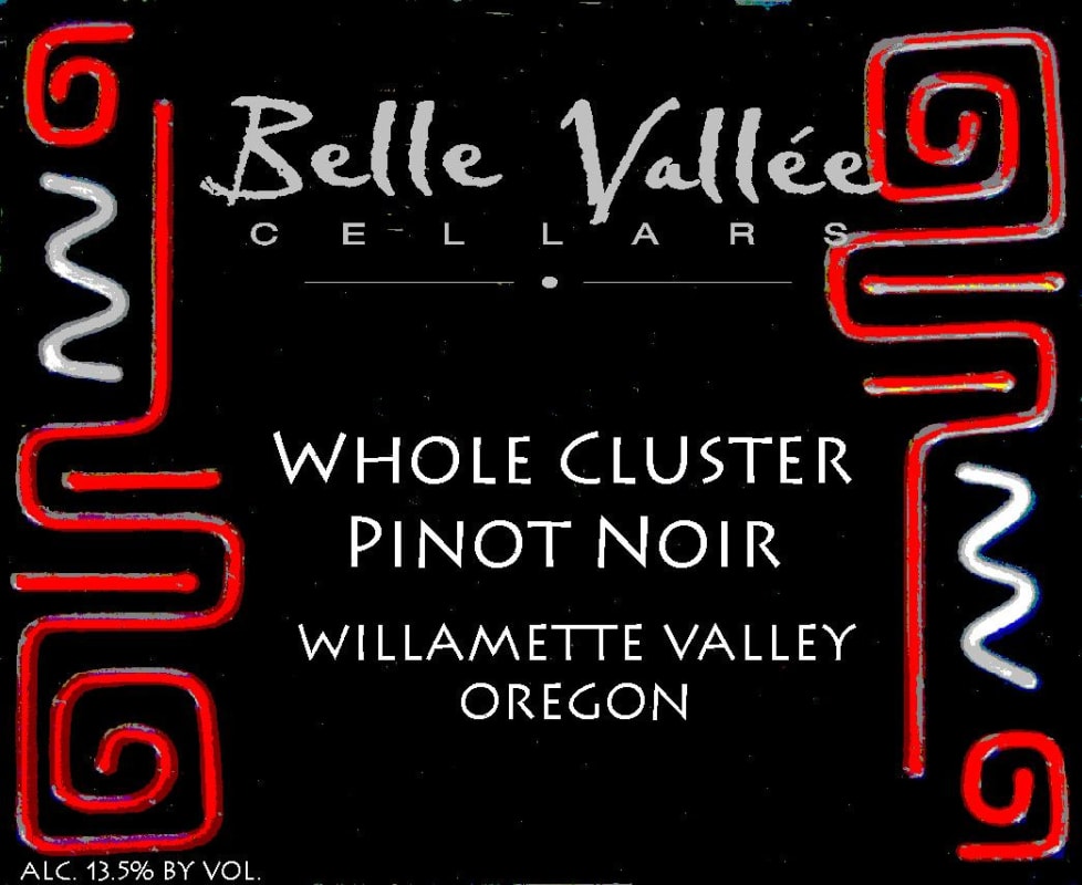 Belle Vallee Cellars Whole Cluster Pinot Noir 2008 Front Label