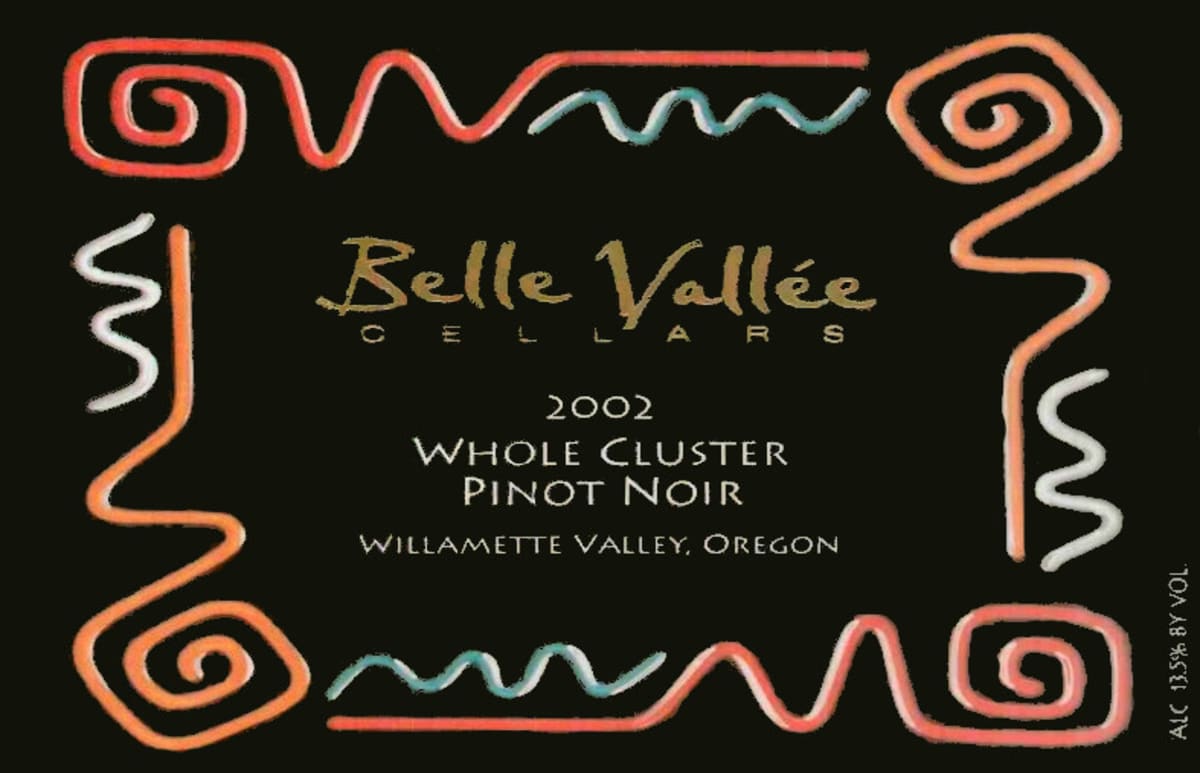 Belle Vallee Cellars Whole Cluster Pinot Noir 2002 Front Label
