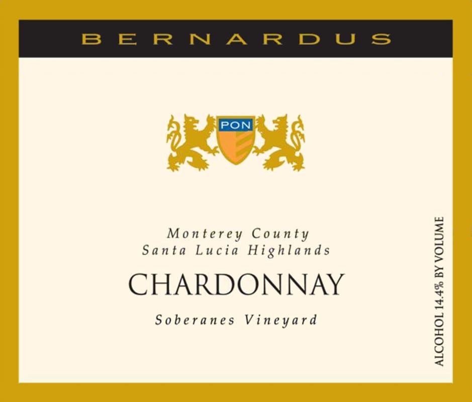 Bernardus Soberanes Vineyard Chardonnay 2013 Front Label