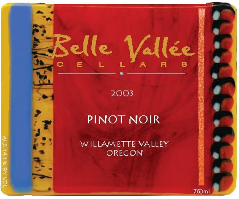 Belle Vallee Cellars Port Pinot Noir 2003 Front Label