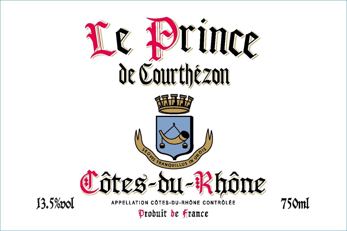 Le Prince de Courthezon Cotes-du-Rhone Red 2015 Front Label