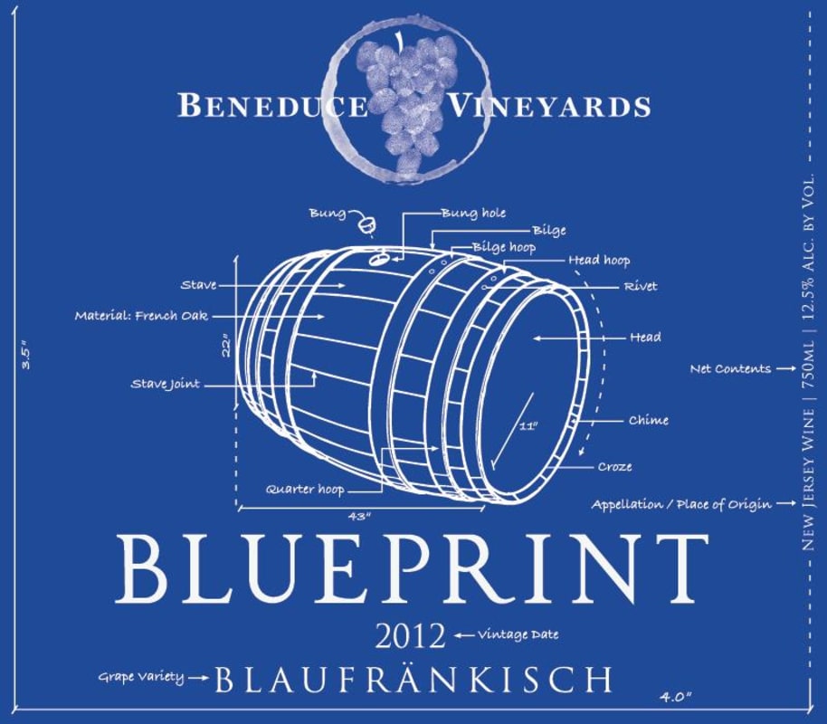 Beneduce Vineyards Blue2 Blaufrankisch 2012 Front Label