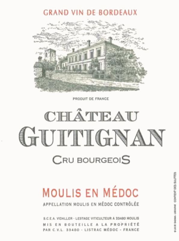 Grand Listrac Moulis en Medoc Chateau Guitignan 2010 Front Label