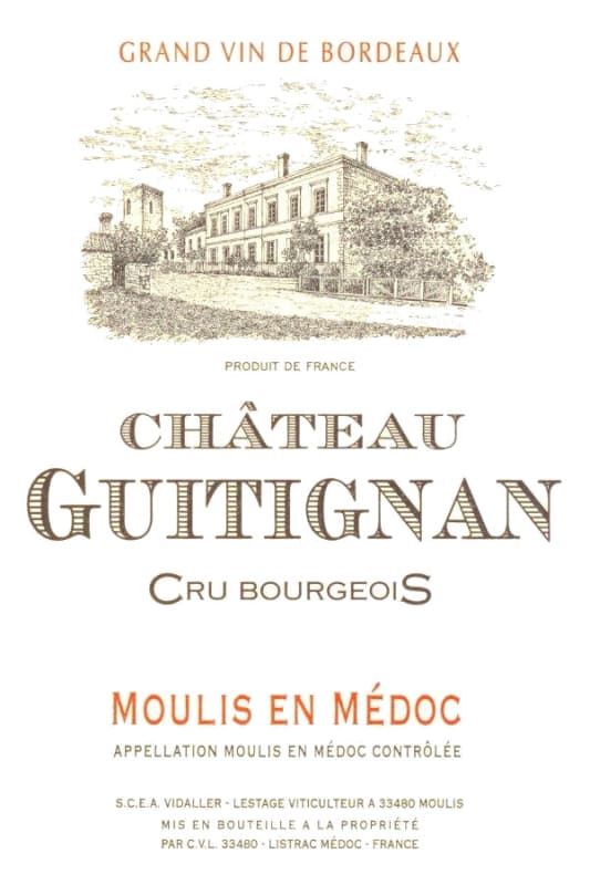 Grand Listrac Moulis en Medoc Chateau Guitignan 2007 Front Label