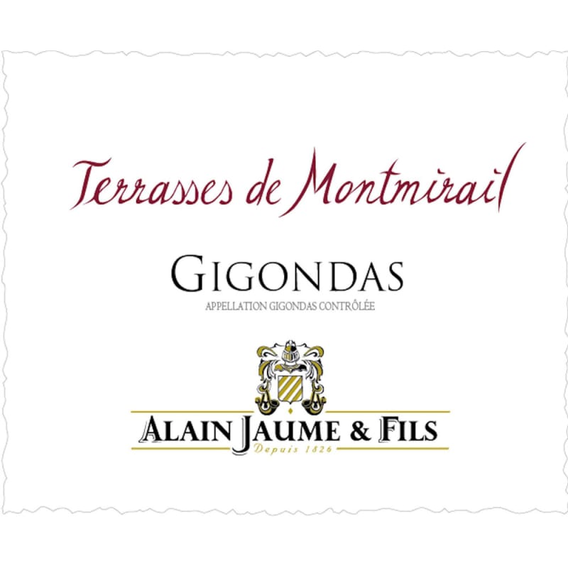 Alain Jaume Terrasses de Montmirail Gigondas 2014 Front Label