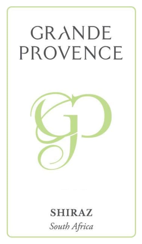 Grand Provence Shiraz 2009 Front Label