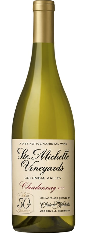 Chateau Ste. Michelle Chardonnay (Anniversary Label) 2016 Front Bottle Shot