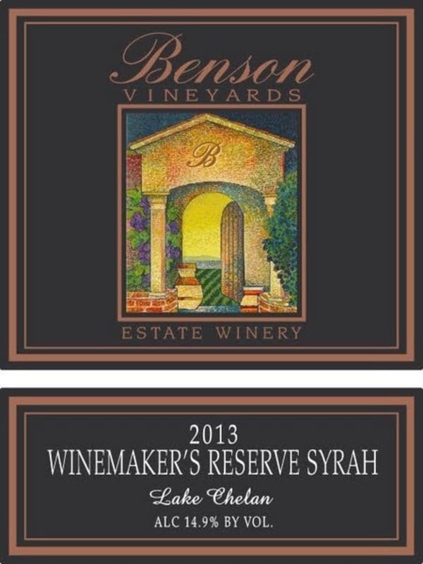 Benson Vineyards Estate Winery Winemaker's Reserve Syrah 2013 Front Label