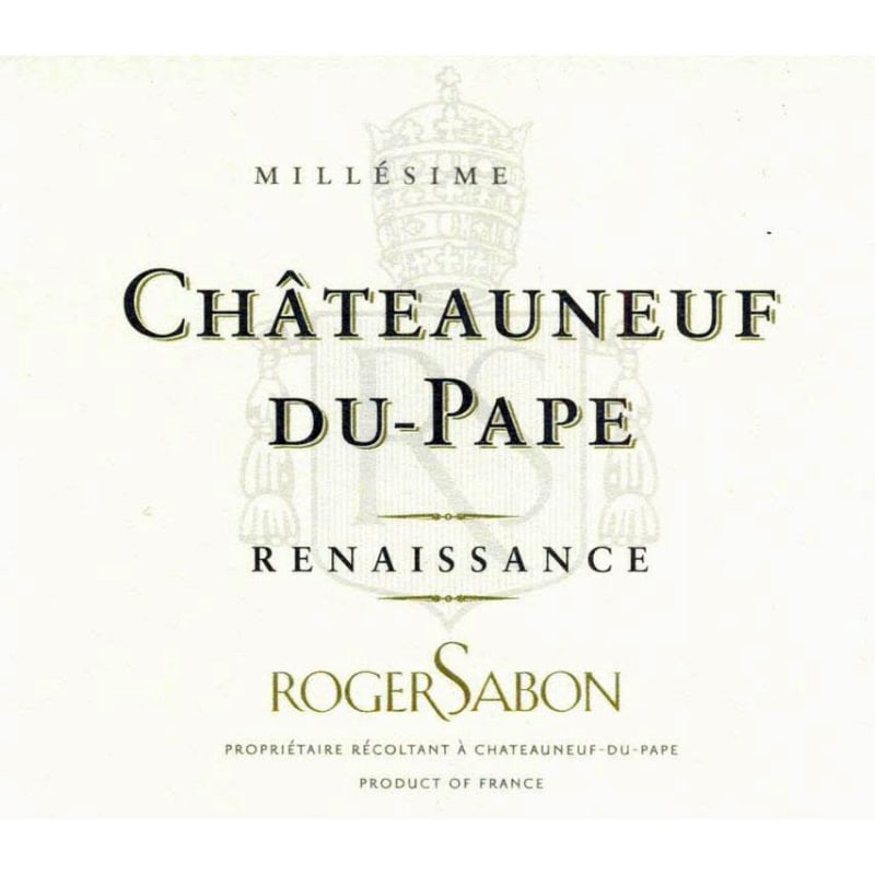 Roger Sabon Chateauneuf-du-Pape Renaissance Blanc 2016 Front Label