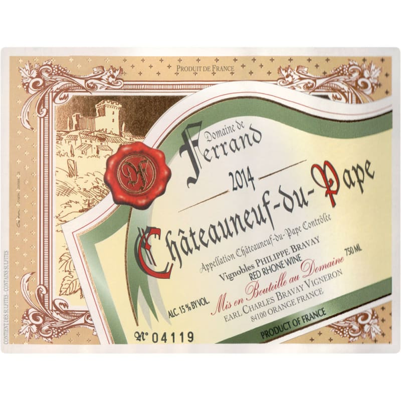 Domaine de Ferrand Chateauneuf-du-Pape 2014 Front Label