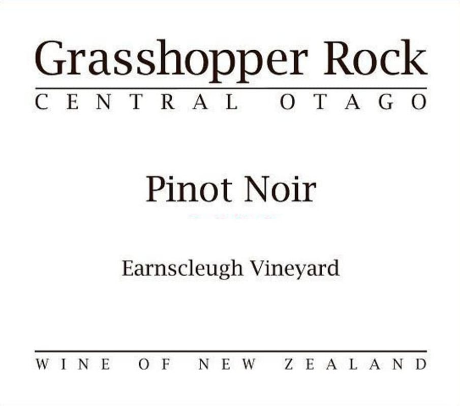 Grasshopper Rock Earnscleugh Vineyard Pinot Noir 2010 Front Label