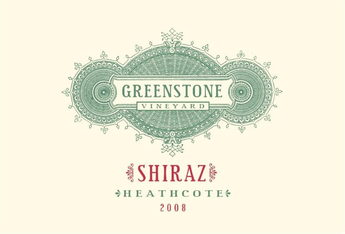 Greenstone Vineyards Heathcote Shiraz 2008 Front Label