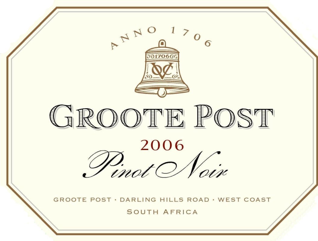 Groote Post Pinot Noir 2006 Front Label