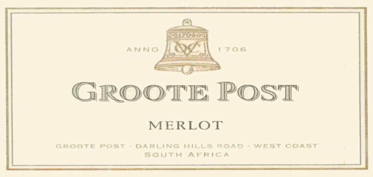 Groote Post Merlot 2008 Front Label
