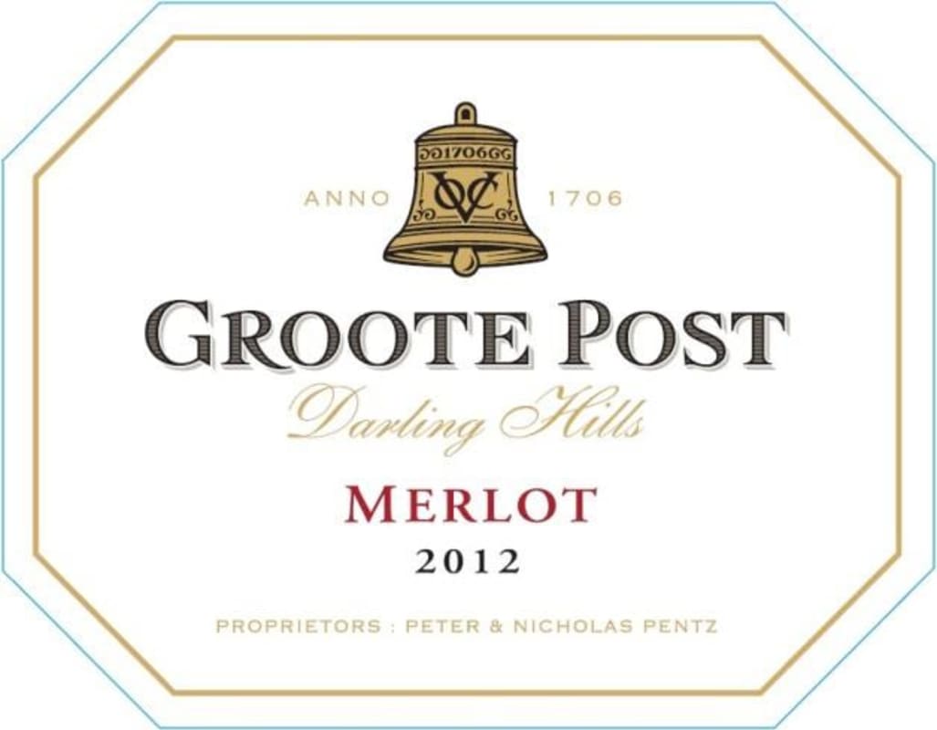 Groote Post Merlot 2012 Front Label
