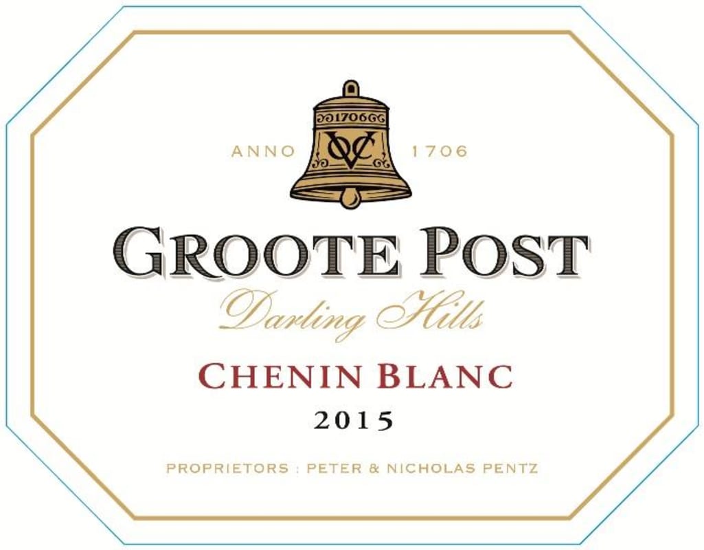 Groote Post Chenin Blanc 2015 Front Label
