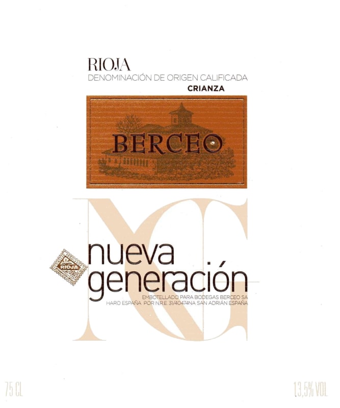Grupo Berceo Nueva Generacion Crianza 2007 Front Label