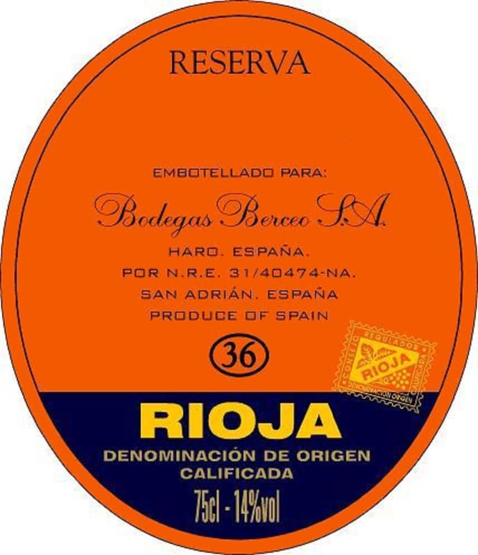 Grupo Berceo Los Dominios de Berceo Reserva 36 2006 Front Label