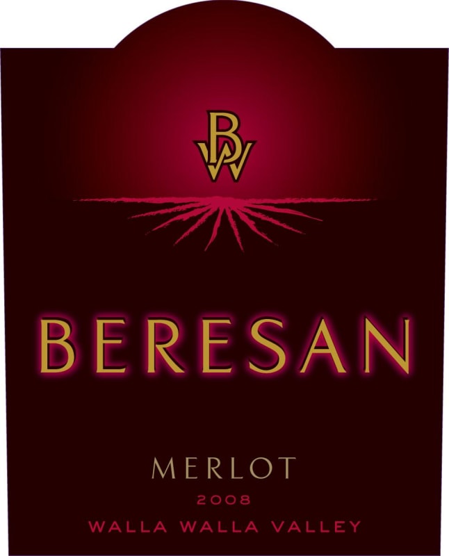 Beresan Winery Columbia Valley Merlot 2008 Front Label