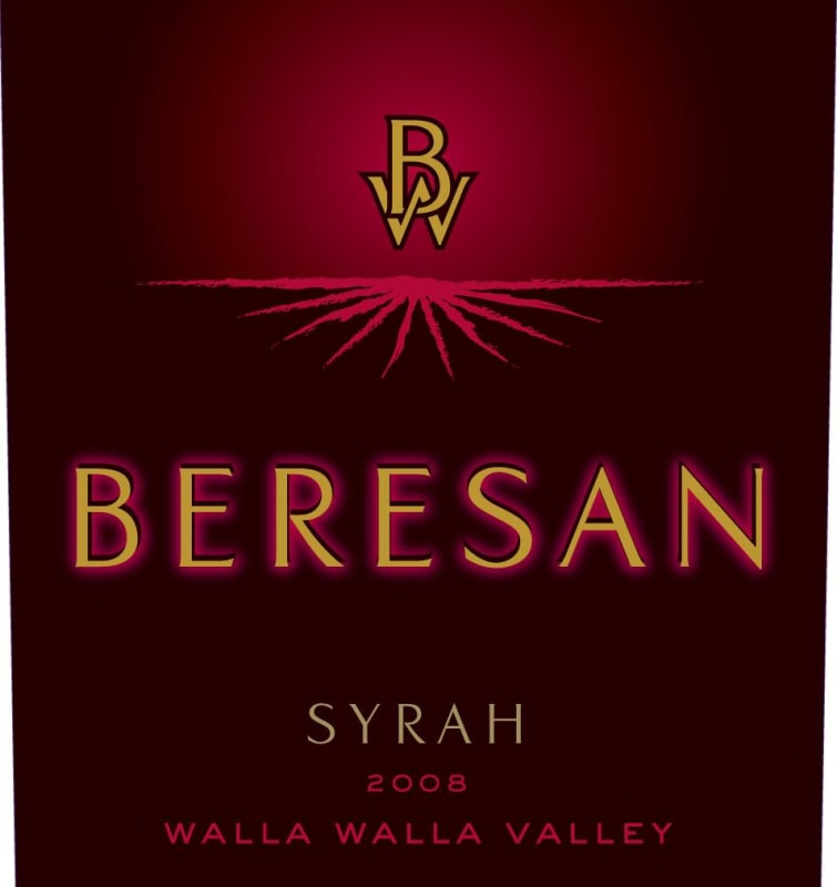 Beresan Winery Columbia Valley Syrah 2008 Front Label