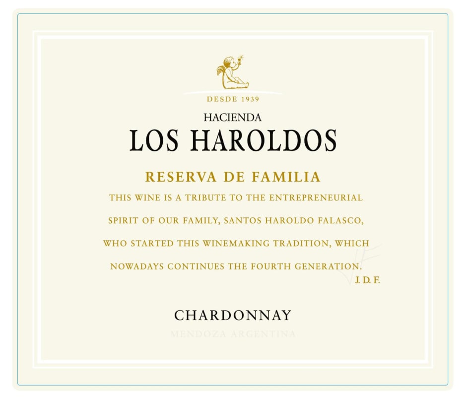 Familia Falasco Hacienda Los Haroldos Reserva de Familia Chardonnay 2012 Front Label