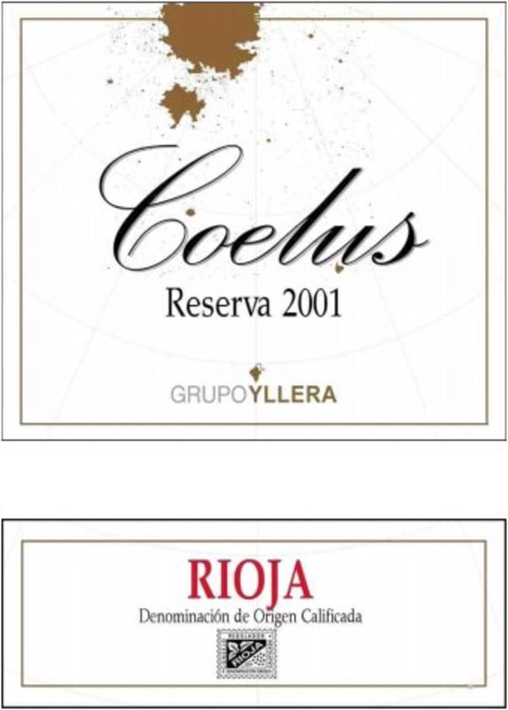 GrupoYllera Rioja Coelus Reserva 2001 Front Label