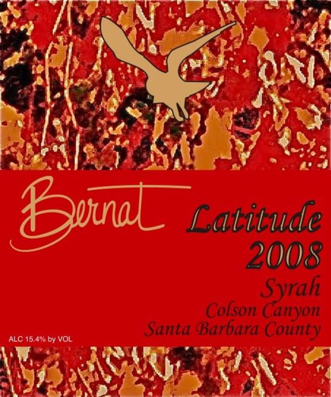 Bernat Wines Latitude Colson Canyon Vineyard Syrah 2008 Front Label