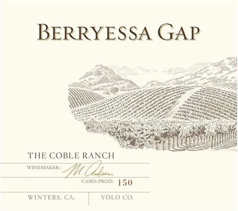 Berryessa Gap Vineyards Coble Ranch 2013 Front Label