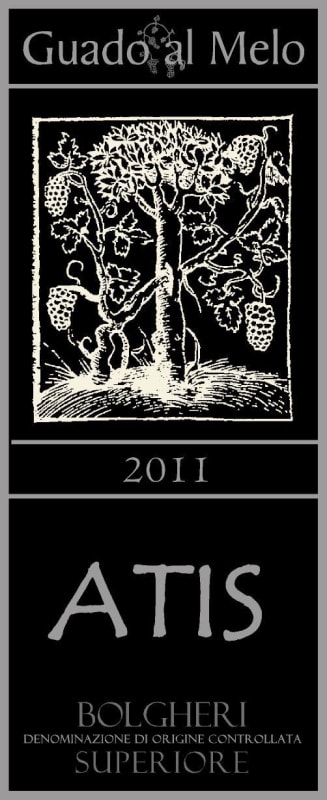 Guado al Melo Bolgheri Atis Superiore 2011 Front Label