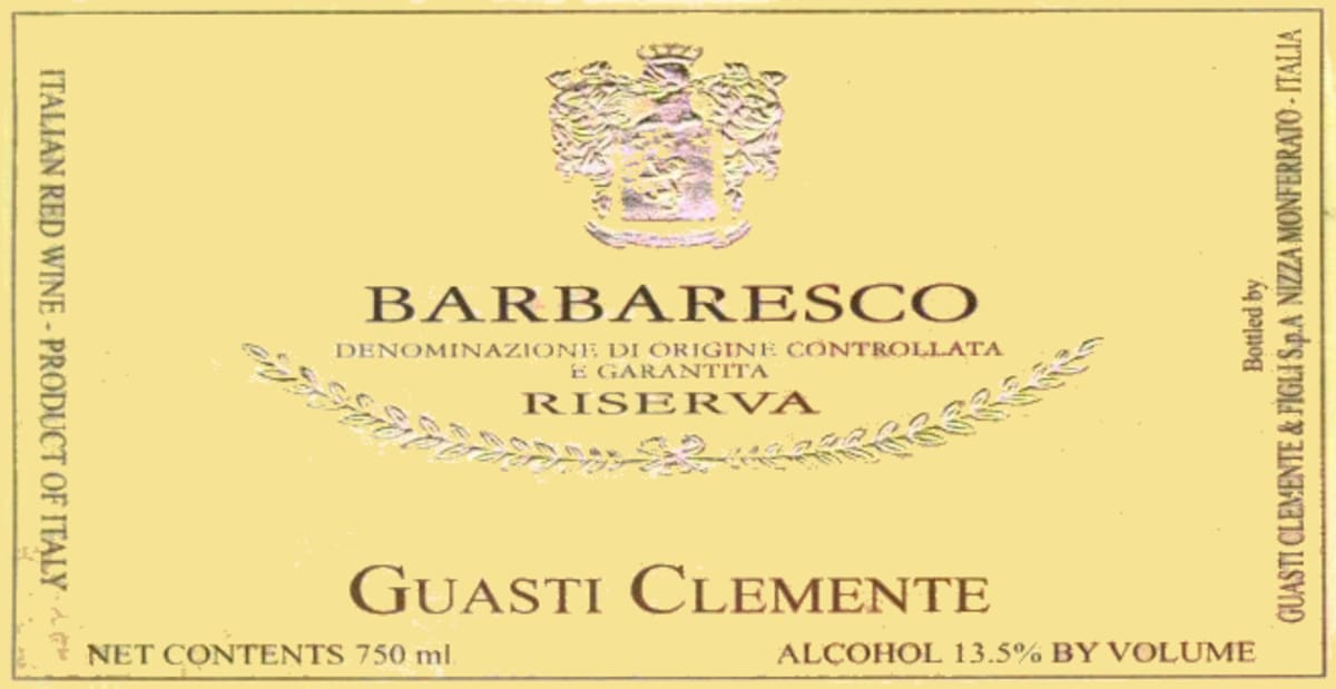 Guasti Clemente Barbaresco Reserva 2000 Front Label
