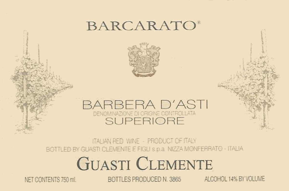 Guasti Clemente Barbera d'Asti Barcarato Superiore Nizza 2004 Front Label
