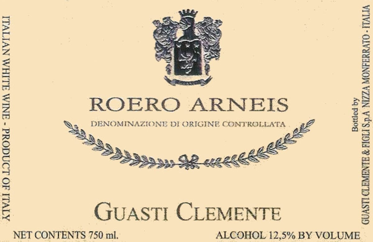 Guasti Clemente Roero Arneis 2015 Front Label