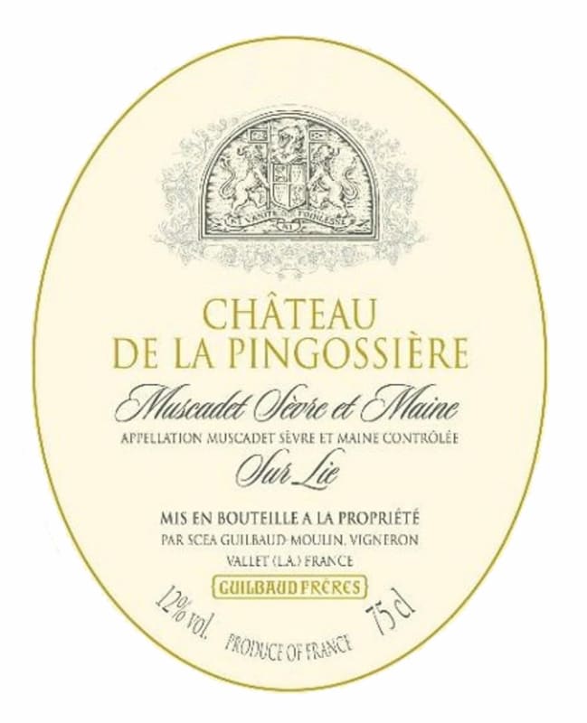 Guilbaud Freres Muscadet Sevre et Maine Sur Lie La Pingossiere Vieilles Vignes 2012 Front Label