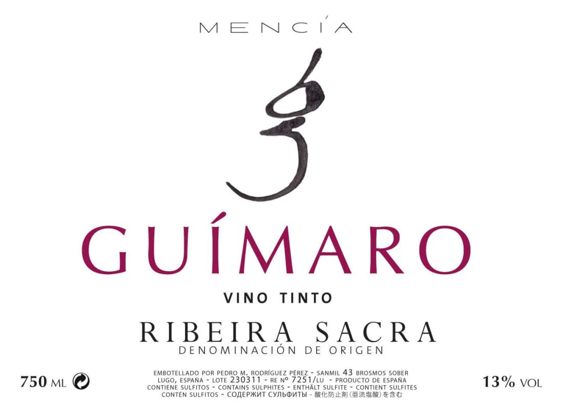 Guimaro Mencia 2013 Front Label