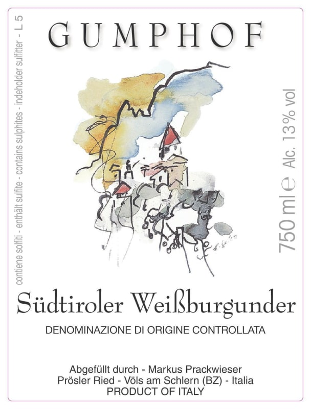 Gumphof Sudtiroler Weissburgunder 2014 Front Label