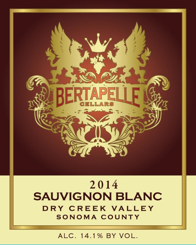 Bertapelle Cellars Sauvignon Blanc 2014 Front Label