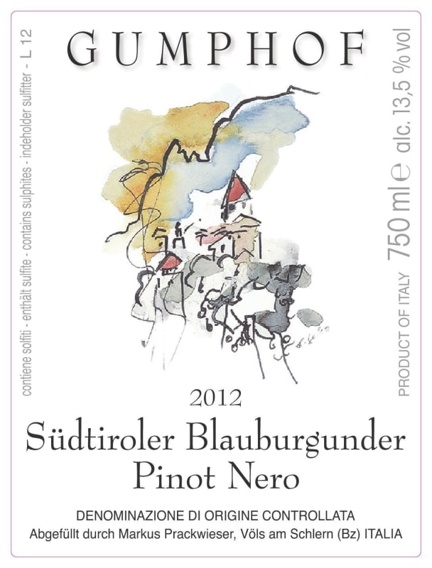 Gumphof Sudtiroler Blauburgunder 2012 Front Label