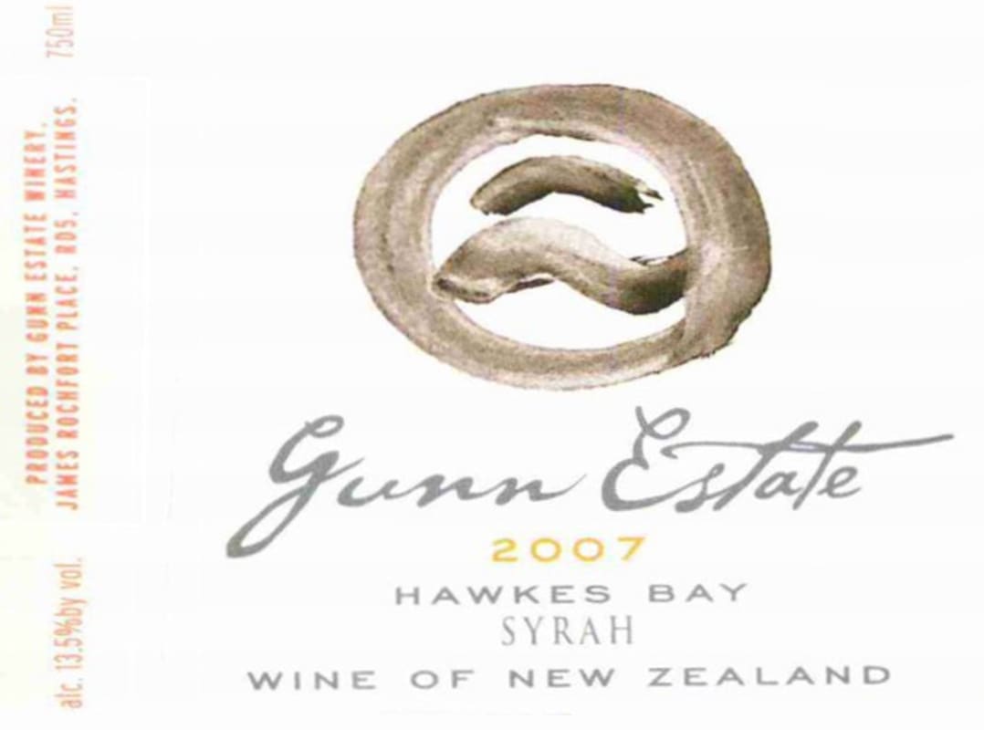 Gunn Estate Silistria Syrah 2007 Front Label