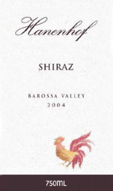 Haan Wines Hanenhof Shiraz 2004 Front Label