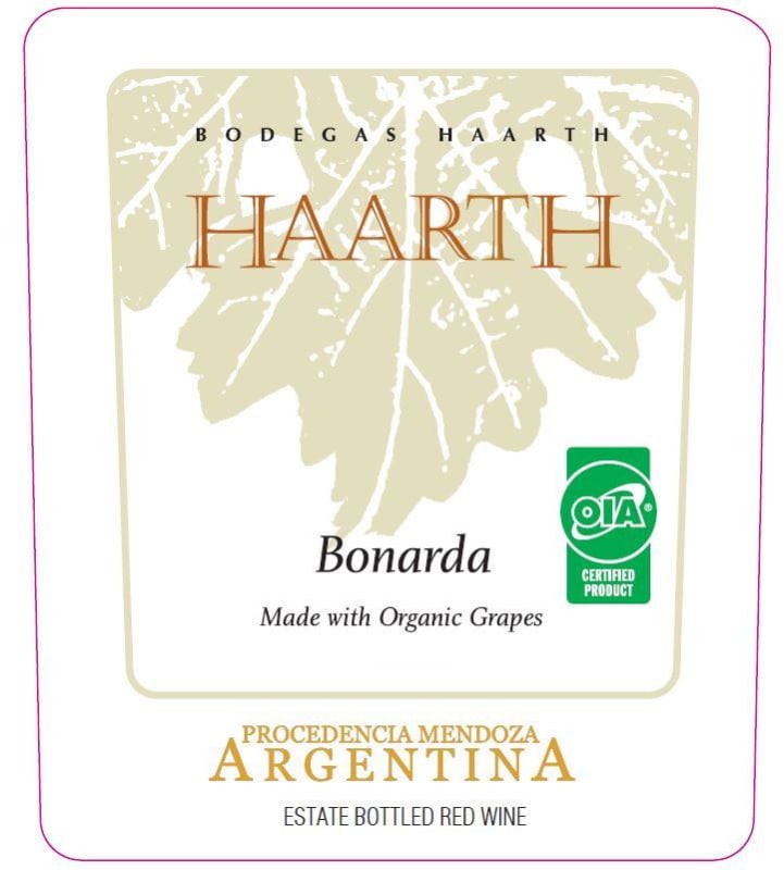 Haarth Wines Organic Bonarda 2014 Front Label