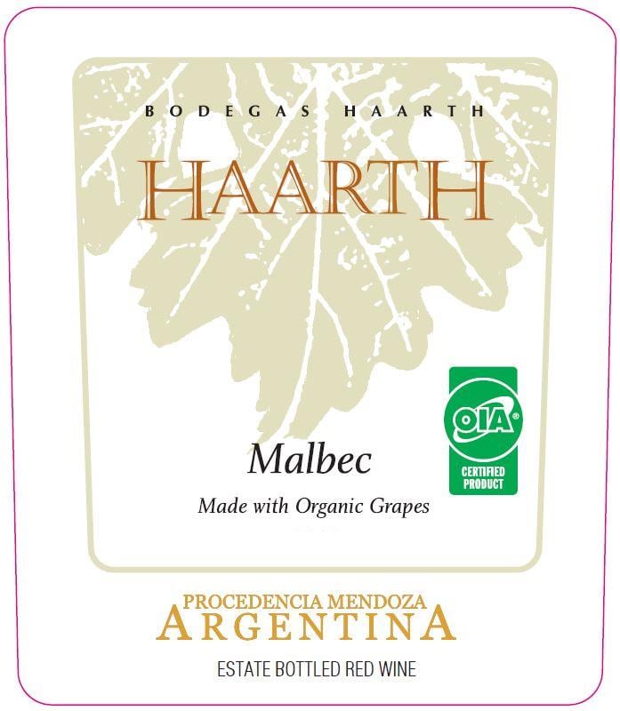 Haarth Wines Malbec 2015 Front Label