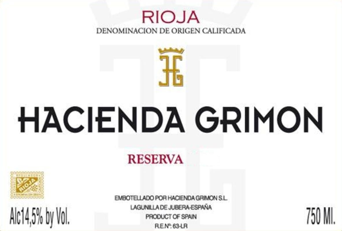Hacienda Grimon Reserva 2009 Front Label