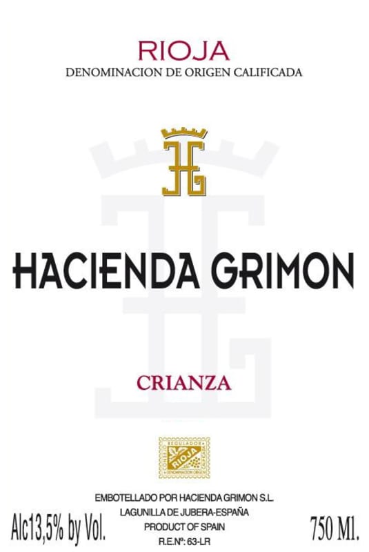 Hacienda Grimon Crianza 2009 Front Label