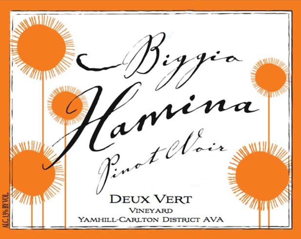Biggio Hamina Cellars Deux Vert Vineyard Pinot Noir 2009 Front Label
