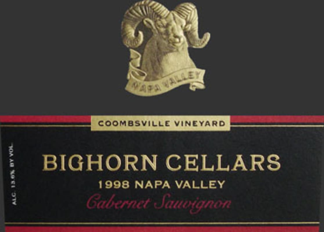 Bighorn Cellars Coombsville Vineyard Cabernet Sauvignon 1998 Front Label