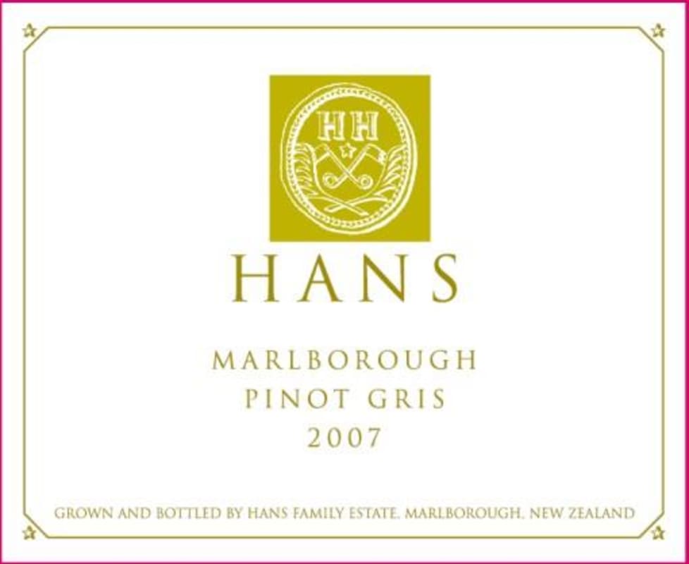 Hans Herzog Estate Pinot Gris 2007 Front Label