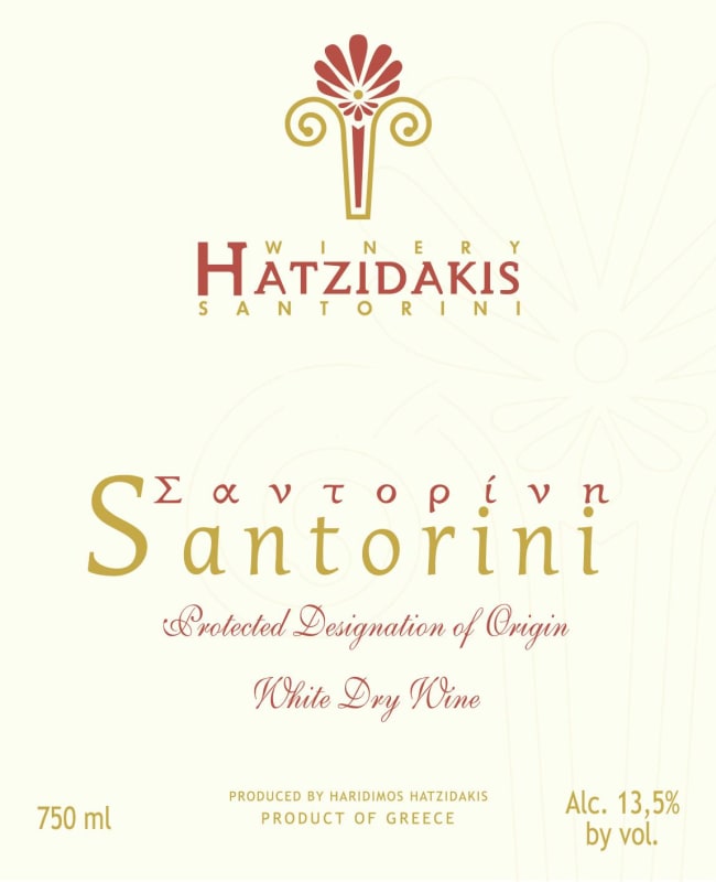 Hatzidakis Santorini White 2013 Front Label