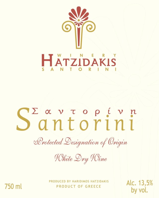 Hatzidakis Santorini White 2015 Front Label